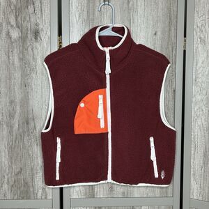 Free People Movement Hit The Slopes Vest Oxblood Multi Size S